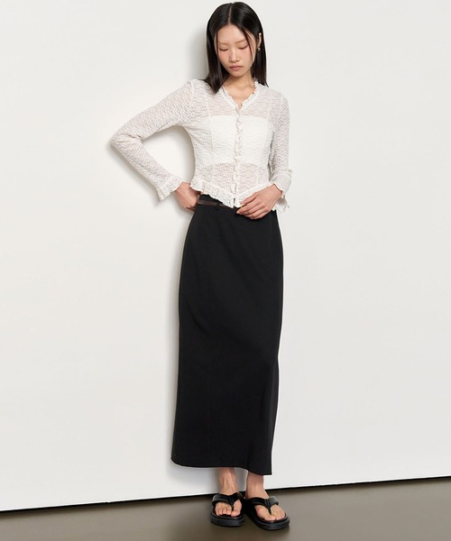 GENERAL IDEA(ジェネラルアイデア)の「GENERAL IDEA/ジェネラルアイディア lace frill blouse ブラウス(シャツ/ブラウス・レディース・ブラック/ホワイト・L/S/M)」の9枚目の写真