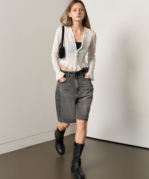 GENERAL IDEA(ジェネラルアイデア)の「GENERAL IDEA/ジェネラルアイディア lace frill blouse ブラウス(シャツ/ブラウス・レディース・ブラック/ホワイト・L/S/M)」の10枚目の写真
