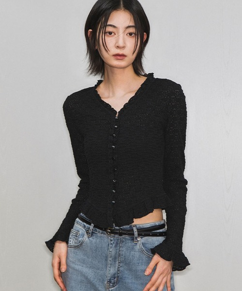 GENERAL IDEA(ジェネラルアイデア)の「GENERAL IDEA/ジェネラルアイディア lace frill blouse ブラウス(シャツ/ブラウス・レディース・ブラック/ホワイト・L/S/M)」の17枚目の写真