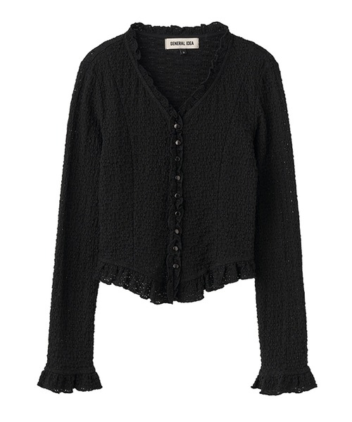 GENERAL IDEA(ジェネラルアイデア)の「GENERAL IDEA/ジェネラルアイディア lace frill blouse ブラウス(シャツ/ブラウス・レディース・ブラック/ホワイト・L/S/M)」の13枚目の写真