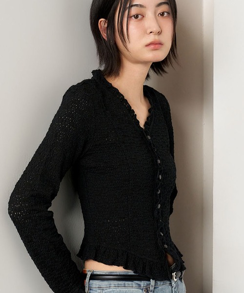 GENERAL IDEA(ジェネラルアイデア)の「GENERAL IDEA/ジェネラルアイディア lace frill blouse ブラウス(シャツ/ブラウス・レディース・ブラック/ホワイト・L/S/M)」の19枚目の写真