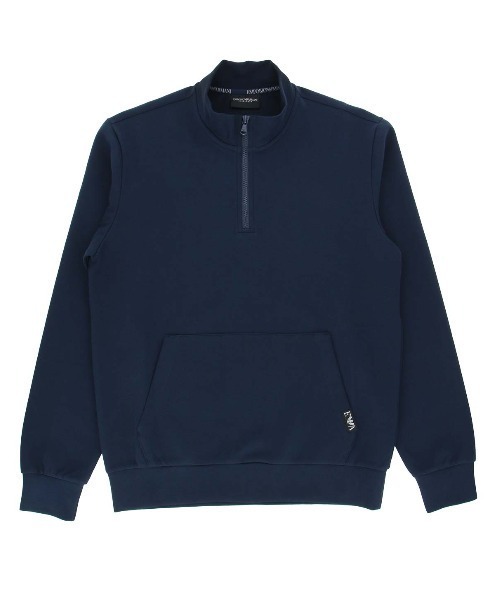 EMPORIO ARMANI STRECH PIQUET TERRY HALFZIP SWEATSHIRT ハーフジップ