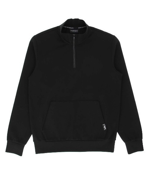 セール】EMPORIO ARMANI STRECH PIQUET TERRY HALFZIP SWEATSHIRT