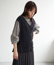 ikka（イッカ）の「綿混サイドリボンニットベスト（ベスト）」