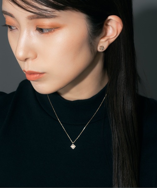 Jewel closet by L&Co.（ジュエルクローゼットバイエルアンドコー）の「K10 ダイヤモンド ピアス（ピアス（両耳用）・レディース・ゴールド系2/ゴールド系1・FREE）」の9枚目の写真