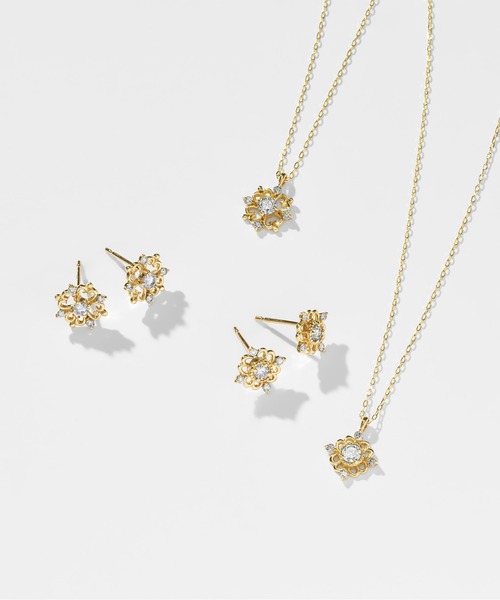 Jewel closet by L&Co.（ジュエルクローゼットバイエルアンドコー）の「K10 ダイヤモンド ピアス（ピアス（両耳用）・レディース・ゴールド系2/ゴールド系1・FREE）」の11枚目の写真