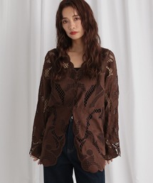 mysty woman | パッチワークレースシャツカーディガン 581471(シャツ/ブラウス)