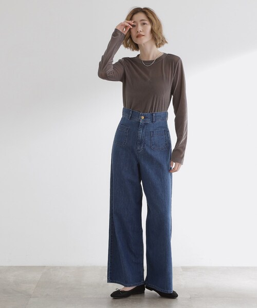 grove（グローブ）の「【Lee×grove別注】SAILOR STRAP DENIM（デニムパンツ・レディース・ブルー系その他/ネイビー・01/02/03）」の4枚目の写真