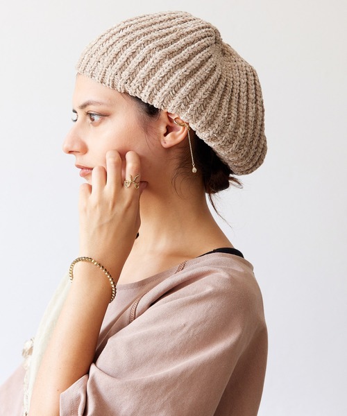 チャイハネ(チャイハネ)の「【チャイハネ】モールニットベレー帽(ハンチング/ベレー帽・レディース・ベージュ/ブラック/グレー/グリーン・FREE)」の15枚目の写真