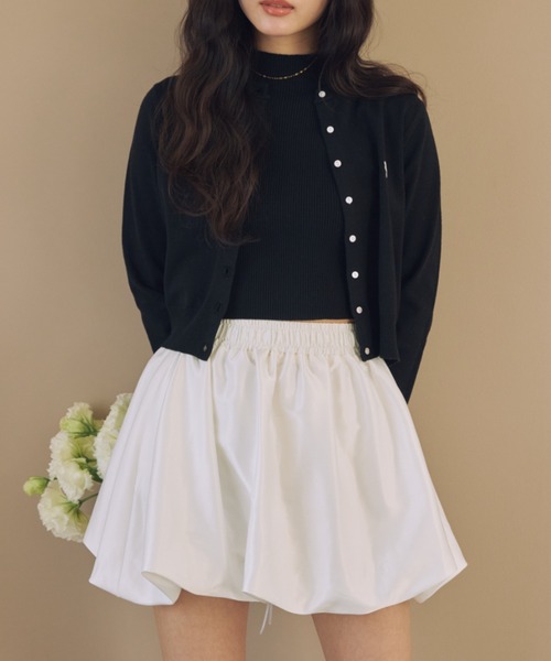 acym サテンバルーンミニスカート ブラック サテンバルーンミニスカート（スカート）｜ACYM（アシーム）の