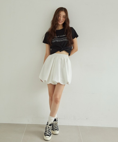 サテンバルーンミニスカート（スカート）｜ACYM（アシーム）の