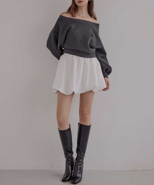 サテンバルーンミニスカート（スカート）｜ACYM（アシーム）の