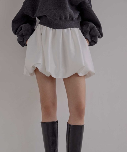 サテンバルーンミニスカート（スカート）｜ACYM（アシーム）の