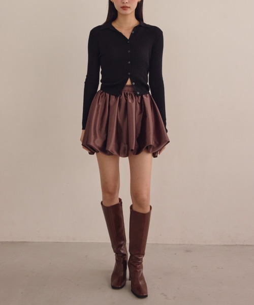 サテンバルーンミニスカート（スカート）｜ACYM（アシーム）の