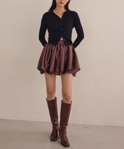 サテンバルーンミニスカート（スカート）｜ACYM（アシーム）の