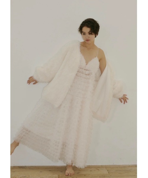 NOTREemor（ノートルエモア）の「tiered tulle dress（ワンピース・レディース・アイボリー/ブラック・FREE）」の2枚目の写真