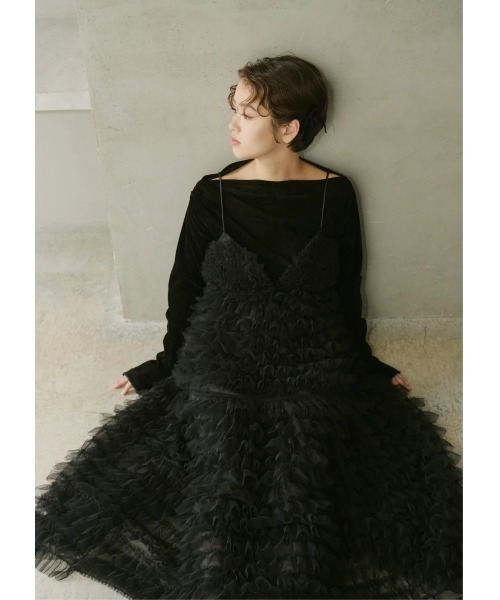 NOTREemor（ノートルエモア）の「tiered tulle dress（ワンピース・レディース・アイボリー/ブラック・FREE）」の10枚目の写真