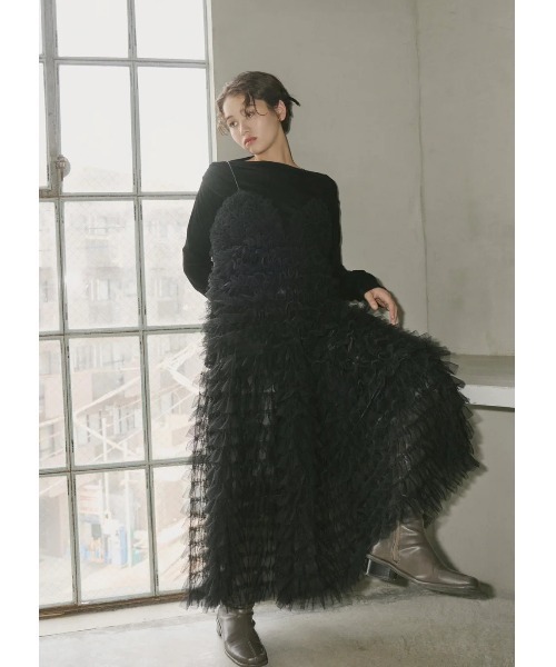NOTREemor（ノートルエモア）の「tiered tulle dress（ワンピース・レディース・アイボリー/ブラック・FREE）」の11枚目の写真