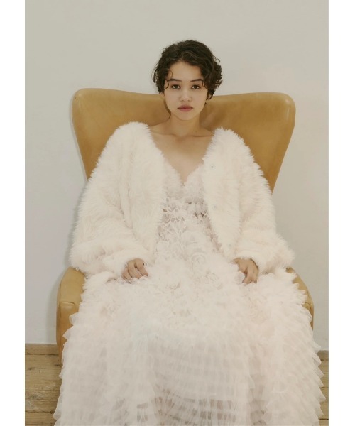 NOTREemor（ノートルエモア）の「tiered tulle dress（ワンピース・レディース・アイボリー/ブラック・FREE）」の3枚目の写真