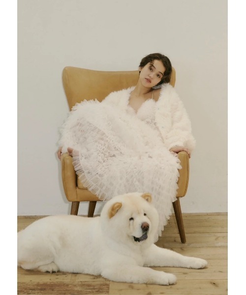 NOTREemor（ノートルエモア）の「tiered tulle dress（ワンピース・レディース・アイボリー/ブラック・FREE）」の4枚目の写真