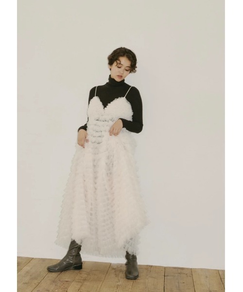 NOTREemor（ノートルエモア）の「tiered tulle dress（ワンピース・レディース・アイボリー/ブラック・FREE）」の7枚目の写真
