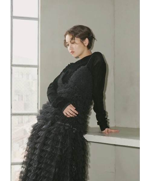 NOTREemor（ノートルエモア）の「tiered tulle dress（ワンピース・レディース・アイボリー/ブラック・FREE）」の13枚目の写真