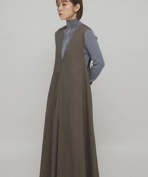 KBF（ケイビーエフ）の「『一部WEB限定カラー』2WAYフレアジャンパースカート（ワンピース・レディース・ブラック/ブラウン系その他/チャコールグレー/ネイビー・36/38）」の21枚目の写真