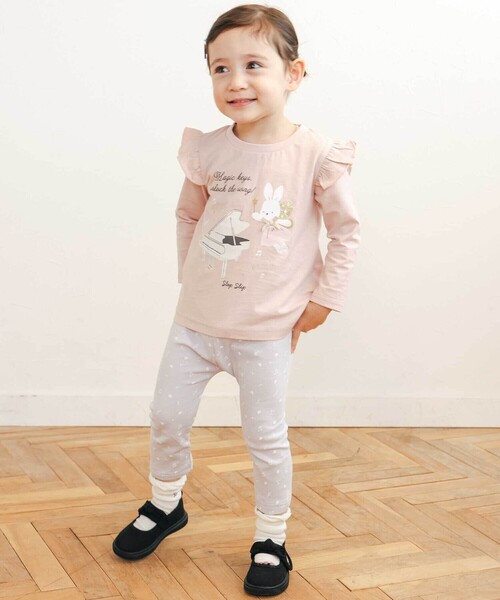 SLAP SLIP（スラップスリップ）の「【スララク/防汚加工/オーガニックコットン】ときめき女の子長袖Tシャツ(80~130cm)（Tシャツ/カットソー・キッズ・ピンク系その他/パープル系その他/ベージュ/ネイビー/ホワイト/ピンク/イエロー/オフホワイト・110cm/120cm/130cm/80ｃｍ/90cm/100cm）」の21枚目の写真