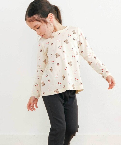 SLAP SLIP（スラップスリップ）の「【スララク/防汚加工/オーガニックコットン】ときめき女の子長袖Tシャツ(80~130cm)（Tシャツ/カットソー・キッズ・ピンク系その他/パープル系その他/ベージュ/ネイビー/ホワイト/ピンク/イエロー/オフホワイト・110cm/120cm/130cm/80ｃｍ/90cm/100cm）」の22枚目の写真