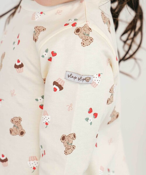 SLAP SLIP（スラップスリップ）の「【スララク/防汚加工/オーガニックコットン】ときめき女の子長袖Tシャツ(80~130cm)（Tシャツ/カットソー・キッズ・ピンク系その他/パープル系その他/ベージュ/ネイビー/ホワイト/ピンク/イエロー/オフホワイト・110cm/120cm/130cm/80ｃｍ/90cm/100cm）」の12枚目の写真