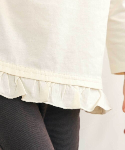 SLAP SLIP（スラップスリップ）の「【スララク/防汚加工/オーガニックコットン】ときめき女の子長袖Tシャツ(80~130cm)（Tシャツ/カットソー・キッズ・ピンク系その他/パープル系その他/ベージュ/ネイビー/ホワイト/ピンク/イエロー/オフホワイト・110cm/120cm/130cm/80ｃｍ/90cm/100cm）」の15枚目の写真