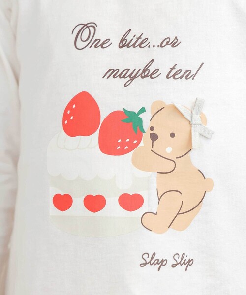 SLAP SLIP（スラップスリップ）の「【スララク/防汚加工/オーガニックコットン】ときめき女の子長袖Tシャツ(80~130cm)（Tシャツ/カットソー・キッズ・ピンク系その他/パープル系その他/ベージュ/ネイビー/ホワイト/ピンク/イエロー/オフホワイト・110cm/120cm/130cm/80ｃｍ/90cm/100cm）」の18枚目の写真