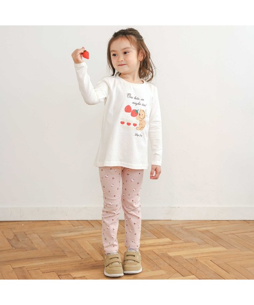 SLAP SLIP（スラップスリップ）の「【スララク/防汚加工/オーガニックコットン】ときめき女の子長袖Tシャツ(80~130cm)（Tシャツ/カットソー・キッズ・ピンク系その他/パープル系その他/ベージュ/ネイビー/ホワイト/ピンク/イエロー/オフホワイト・110cm/120cm/130cm/80ｃｍ/90cm/100cm）」の20枚目の写真