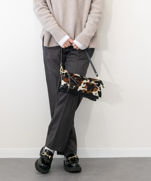 RIPANI（リパーニ）の「【RIPANI】レザーハンドルヘアカーフハンドバッグ(Q56459)（ハンドバッグ・レディース・マルチ/ブラック系その他・ALL）」の13枚目の写真