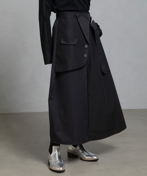 MARECHAL TERRE(マルシャルテル)の「ジャケットジョイントスカート(スカート・レディース・ブラック/チャコールグレー/カーキ/ネイビー・MEDIUM)」の2枚目の写真