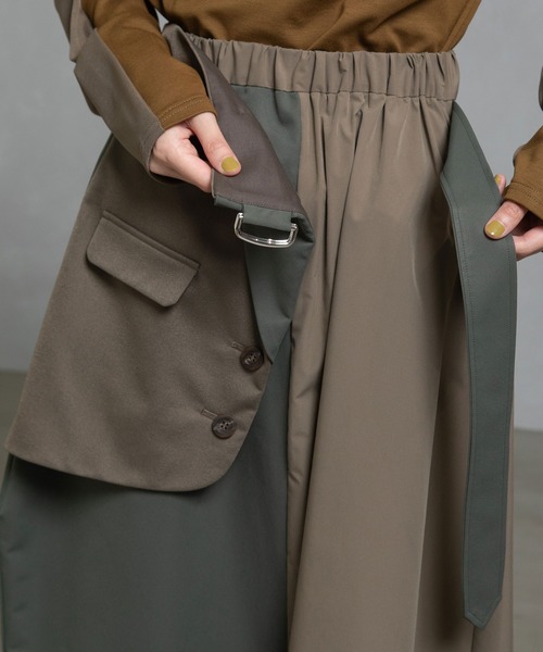 MARECHAL TERRE(マルシャルテル)の「ジャケットジョイントスカート(スカート・レディース・ブラック/チャコールグレー/カーキ/ネイビー・MEDIUM)」の21枚目の写真