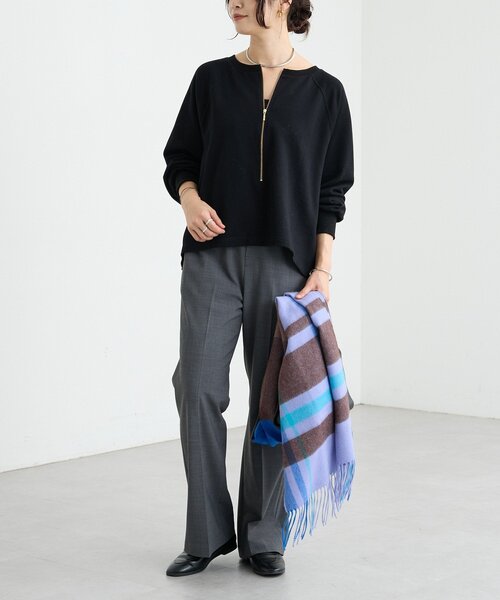 【試着のみ】RIVE DROITE リブドロワ ハーフZIP スウェット 予約【新色追加/抜け感◎】ハーフZIPスウェット（スウェット