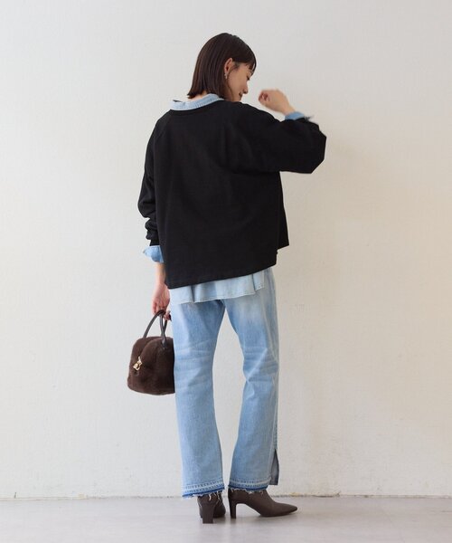 RIVE DROITE（リヴドロワ）の「【新色追加/抜け感◎】ハーフZIPスウェット（スウェット・レディース・ライトベージュ/グレー/ブラック/ホワイト/モカ・FREE）」の17枚目の写真