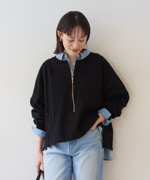 予約【新色追加/抜け感◎】ハーフZIPスウェット（スウェット）｜RIVE