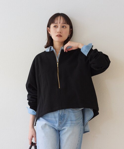 予約【新色追加/抜け感◎】ハーフZIPスウェット（スウェット）｜RIVE