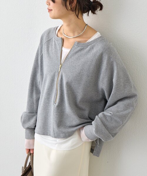予約【新色追加/抜け感◎】ハーフZIPスウェット（スウェット）｜RIVE