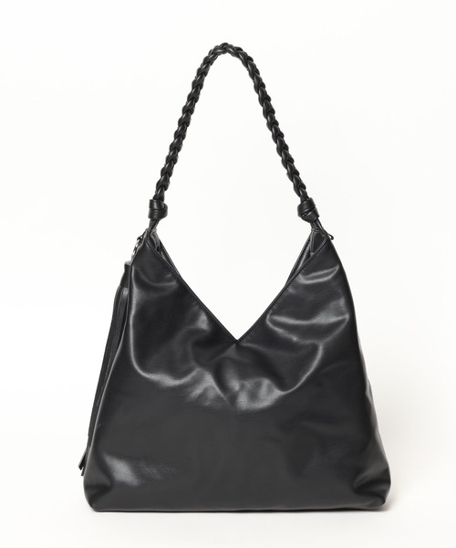 BAYFLOW（ベイフロー）の「【A4サイズ対応】編みハンドルホーボーバッグ / スウェード / フェイクレザー / トートバッグ（トートバッグ・レディース・ブラック/ベージュ/ブラウン・FREE）」の11枚目の写真