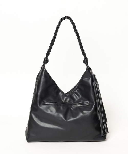 BAYFLOW（ベイフロー）の「【A4サイズ対応】編みハンドルホーボーバッグ / スウェード / フェイクレザー / トートバッグ（トートバッグ・レディース・ブラック/ベージュ/ブラウン・FREE）」の14枚目の写真