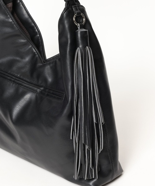 BAYFLOW（ベイフロー）の「【A4サイズ対応】編みハンドルホーボーバッグ / スウェード / フェイクレザー / トートバッグ（トートバッグ・レディース・ブラック/ベージュ/ブラウン・FREE）」の20枚目の写真