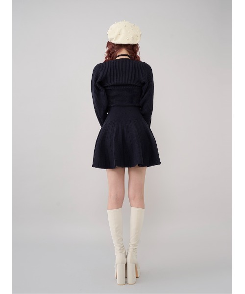 ホルターフレアニットミニワンピース（ワンピース）｜Darich