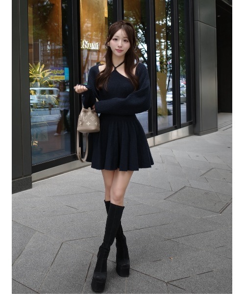 Darich ダーリッチ　シルエットフレアミニワンピース　フリーサイズ　新品 ダーリッチ Darich シルエットフレアミニワンピース （ホワイト