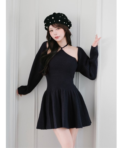 ホルターフレアニットミニワンピース（ワンピース）｜Darich