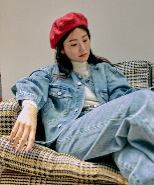 GLOBAL WORK(グローバルワーク)の「軽やかGOODデニムジャケット/575194(デニムジャケット・レディース・ブルー系その他6/サックスブルー/グレー・MEDIUM/LARGE)」の4枚目の写真