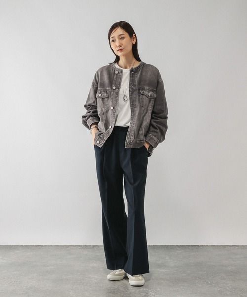 GLOBAL WORK(グローバルワーク)の「軽やかGOODデニムジャケット/575194(デニムジャケット・レディース・ブルー系その他6/サックスブルー/グレー・MEDIUM/LARGE)」の5枚目の写真