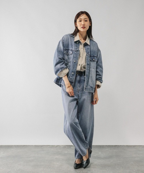 新品　タグ付　GLOBAL WORK GOODデニムやわらかジャケット　ブルー GLOBAL WORK デニムジャケット gジャン GOODデニムやわらか